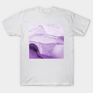 Watercolor Agate in Amethyst Purple Glitter Veins T-Shirt